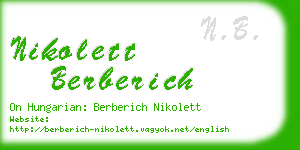 nikolett berberich business card